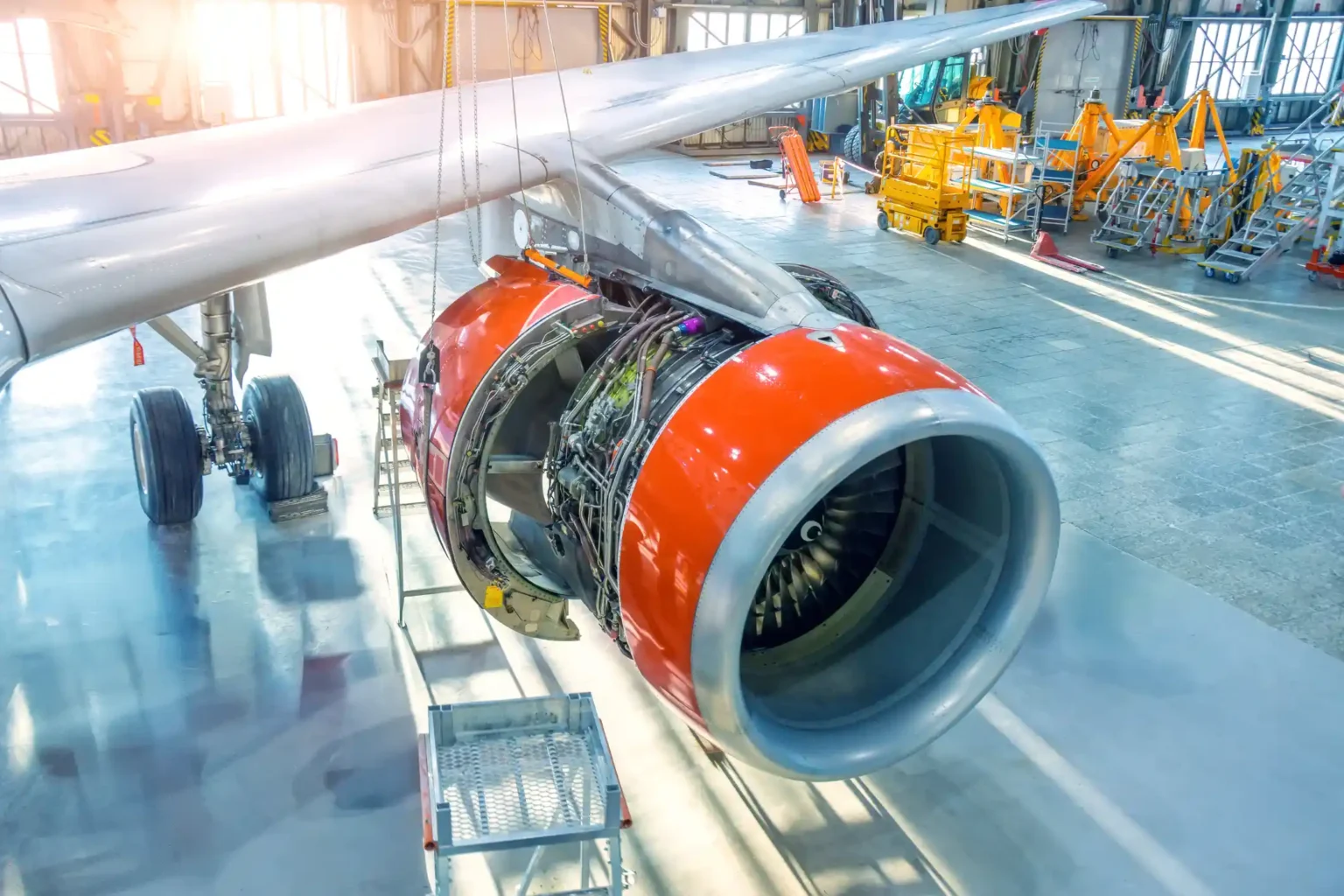 Open engine cowling of an airplane-2207968992